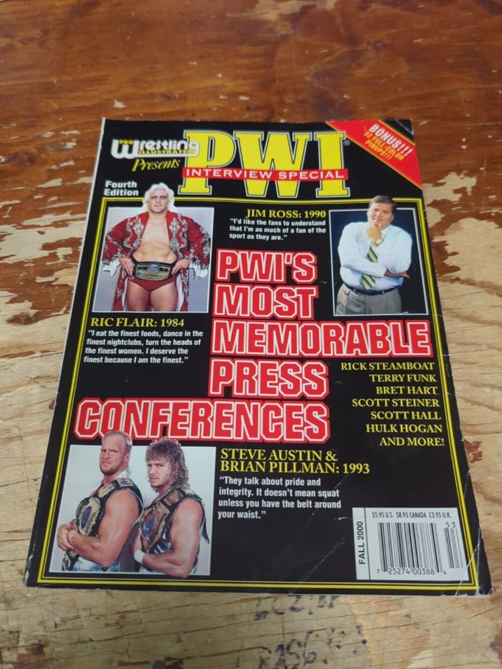 Pro Wrestling Illustrated Mag Stone Cold Ric Flair Fall 2000 PWI